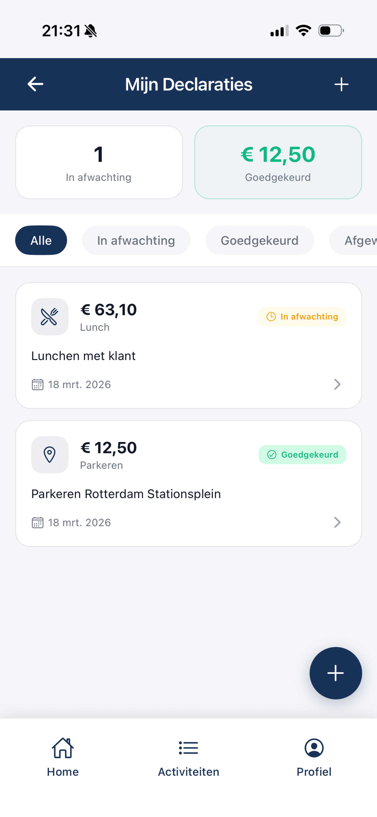 2LZ Declaraties overzicht