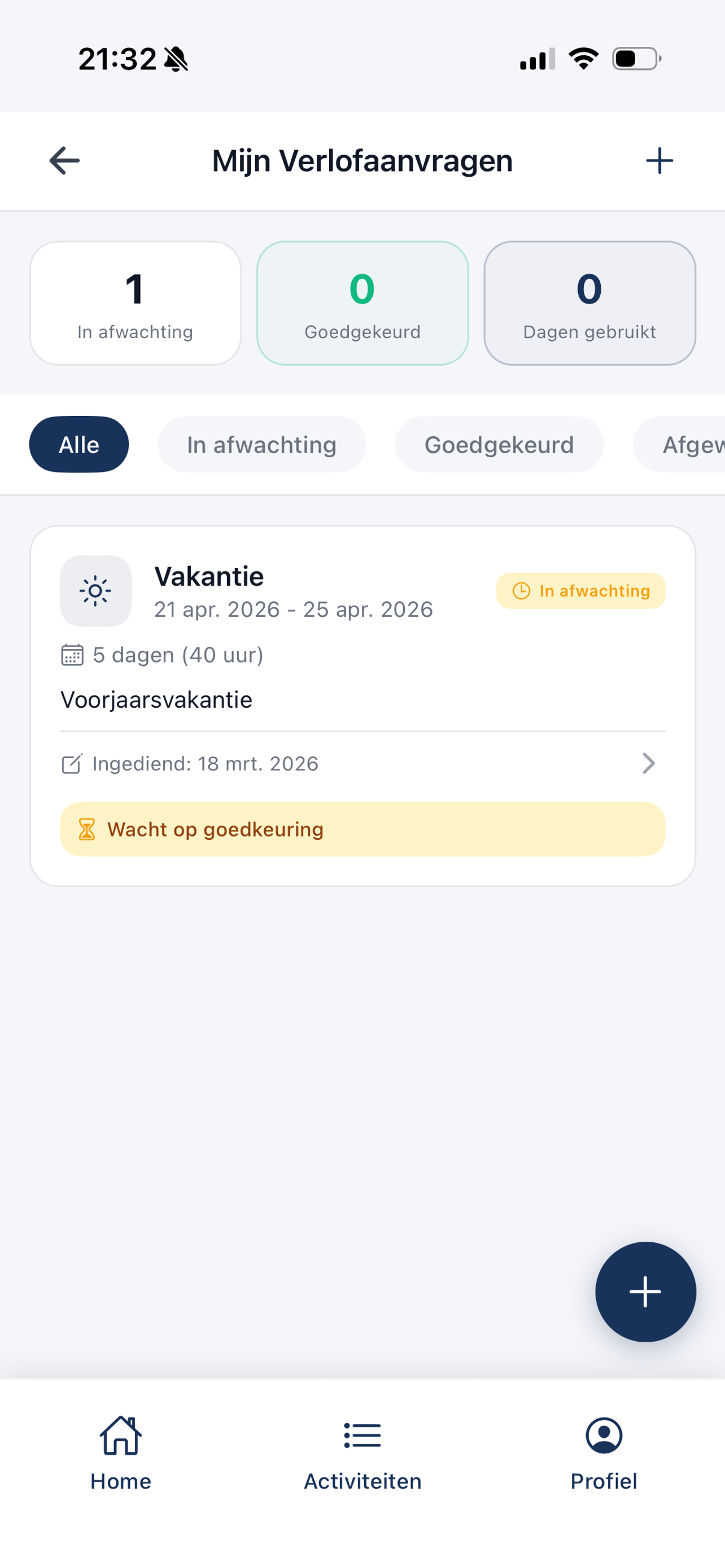 2LZ Verlof aanvragen