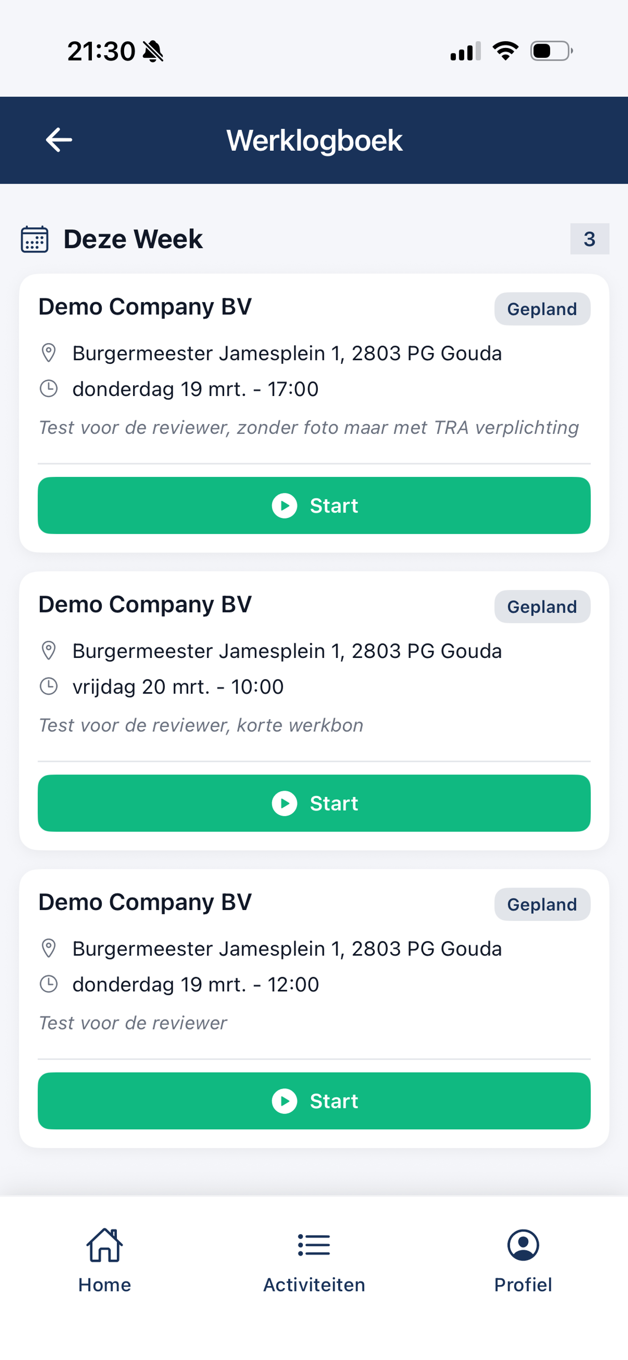 2LZ Werklogboek overzicht