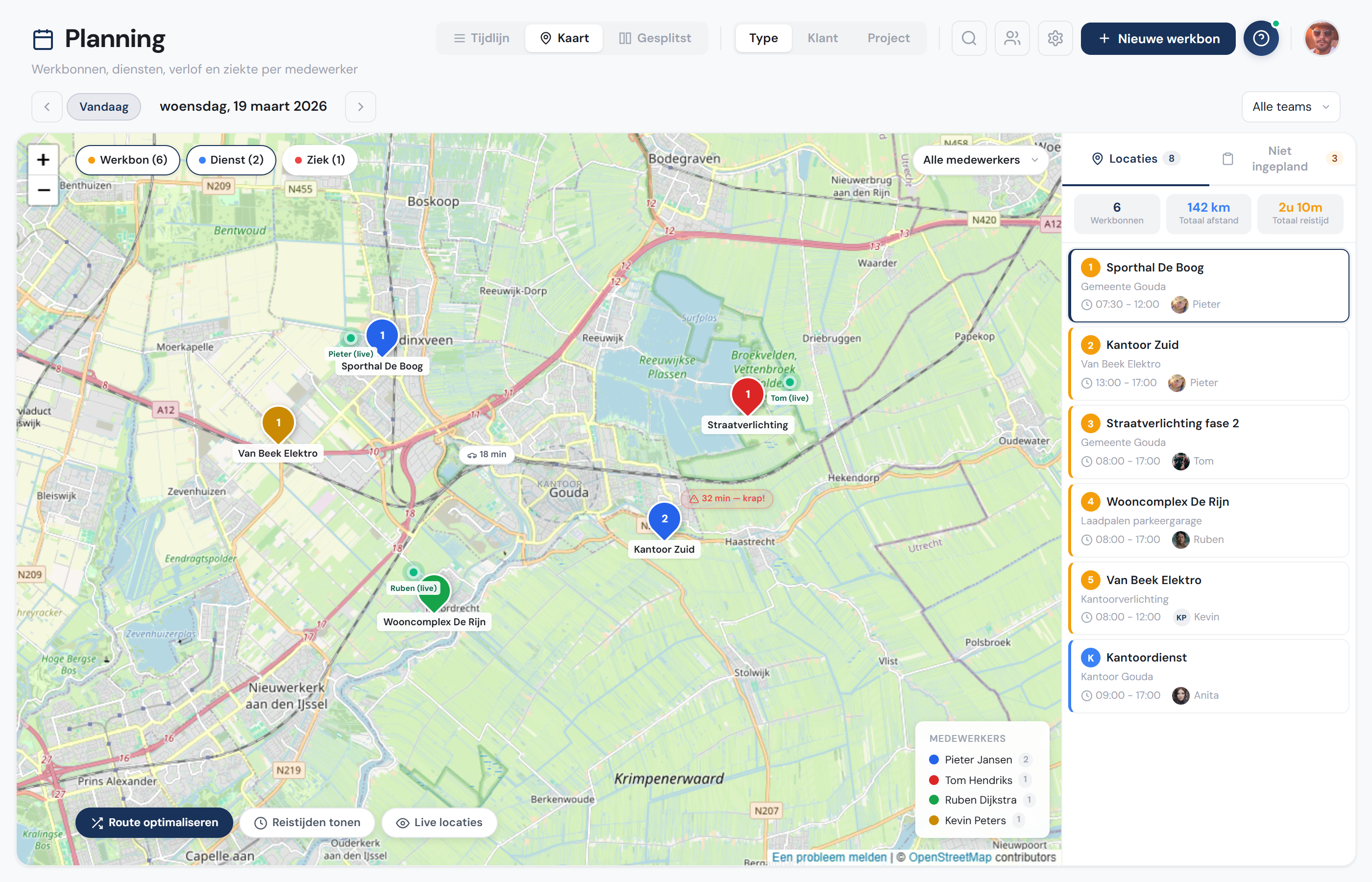 2LZ Planning met kaartweergave